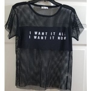 Black Mesh Graphic Tee